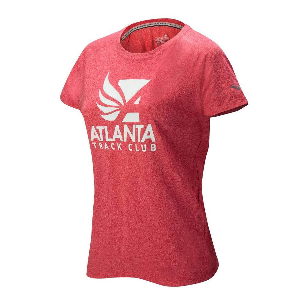 Womens Mizuno Atlanta Track Club Inspire 2.0 Running T-Shirts Red Philippines (HZNWRS308)